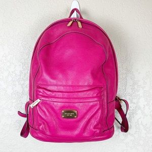 hot pink leather backpack